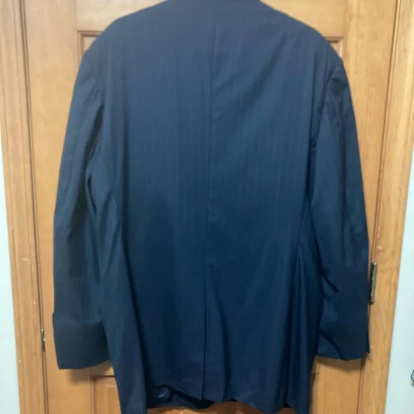 Brooks Brothers Blazer Mens 48L Navy Blue pinstripe - Picture 2 of 8